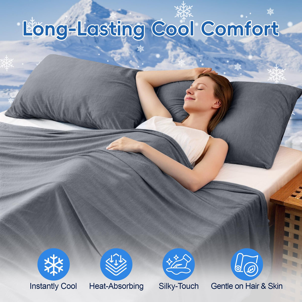 LINENLINK Cooling Pillowcases, 2 Pack for Hot Sleepers