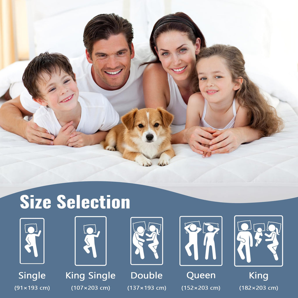LINENLINK 100% Cotton Quilted Mattress Pad Protector