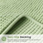 LINENLINK Chenille Bath Mat, Extra Soft Shaggy Absorbent Bathroom Rug, Non-Slip Bath Rugs for Bathtub, Shower, Kitchen, Machine Washable