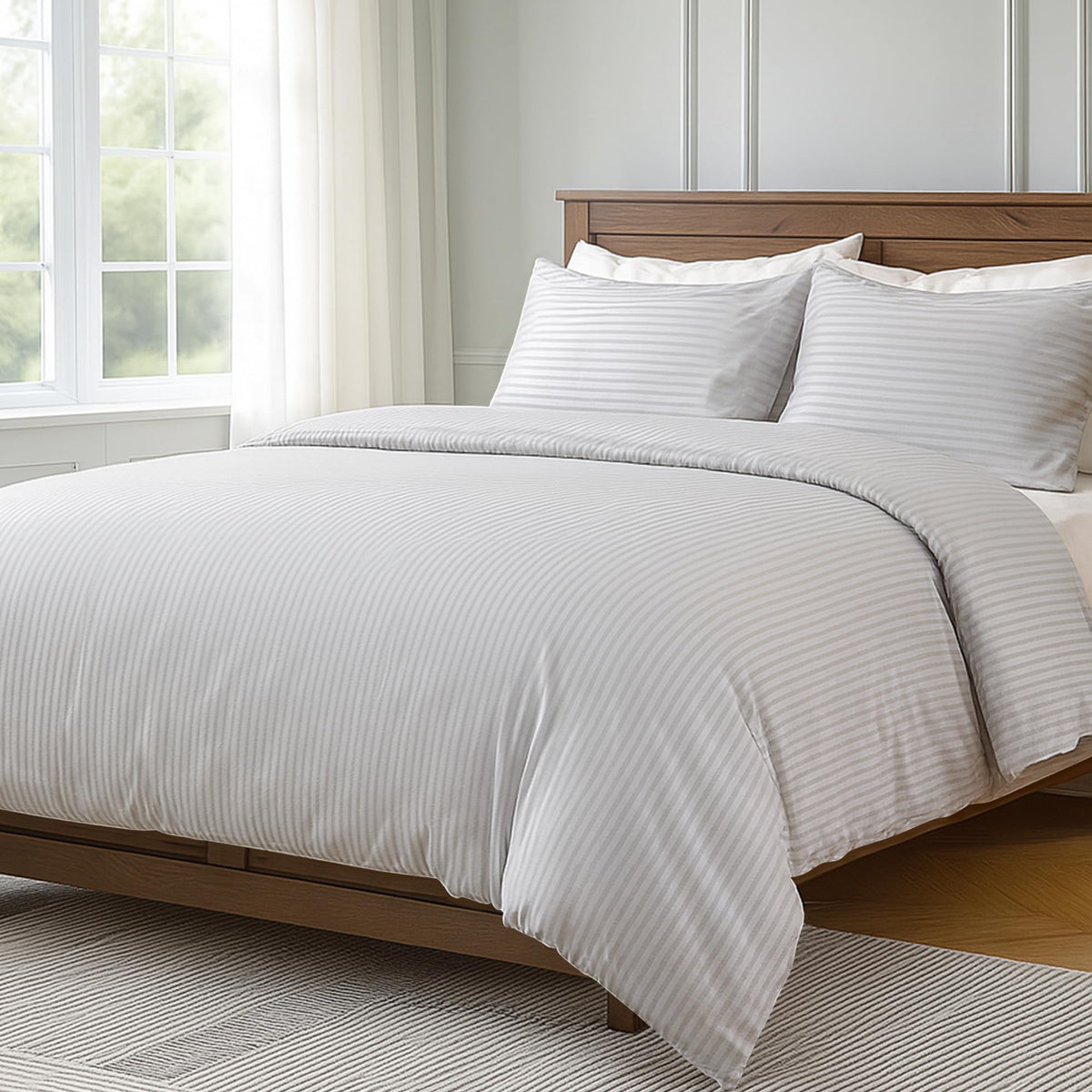 LINENLINK Hotel-Quality Stripe Quilt Cover Set