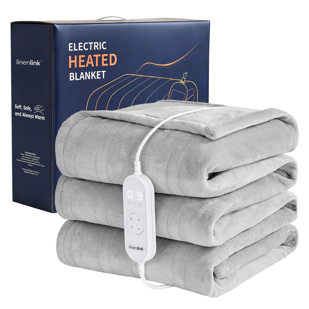 LINENLINK Electric Blanket Heated Flannel Fleece Rug