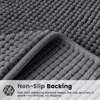 LINENLINK Chenille Bath Mat, Non-Slip Bathroom Rug