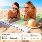 LINENLINK 100% Cotton Turkish Beach Towel, Oversized Absorbent Towels, Sand-Free, Quick Dry & Lightweight Pool Towel for Swimming, Travel, Holiday