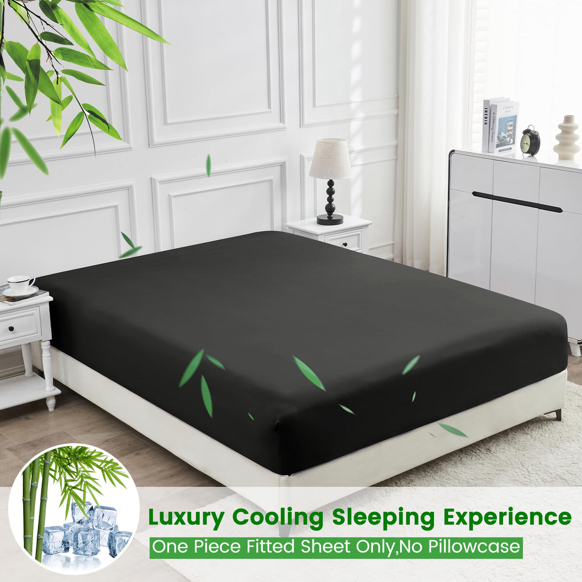 LINENLINK 2000TC Bamboo Fitted Sheet for Hot Sleepers