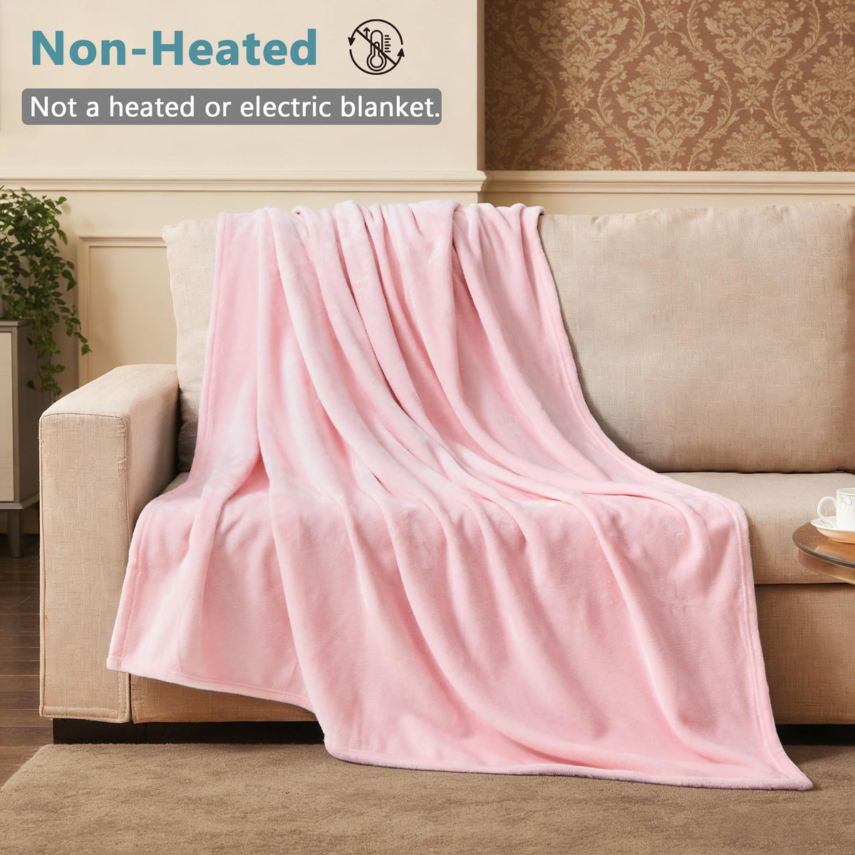 LINENLINK 300GSM Fleece Blanket, Super Soft and Warm Flannel for Bed, Sofa, Couch, Travel or Gift