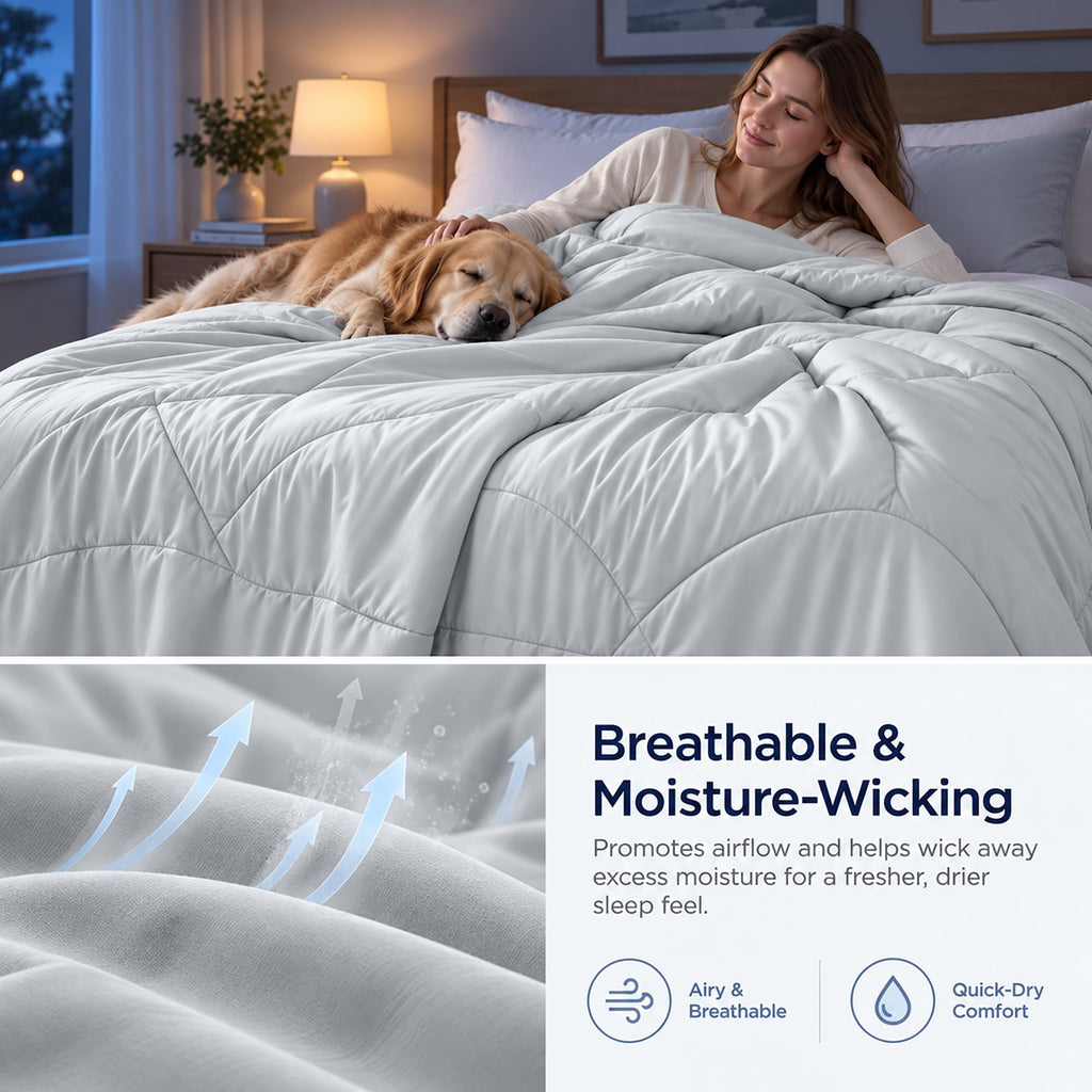 LINENLINK Cooling Comforter, Summer Quilt for Hot Sleepers
