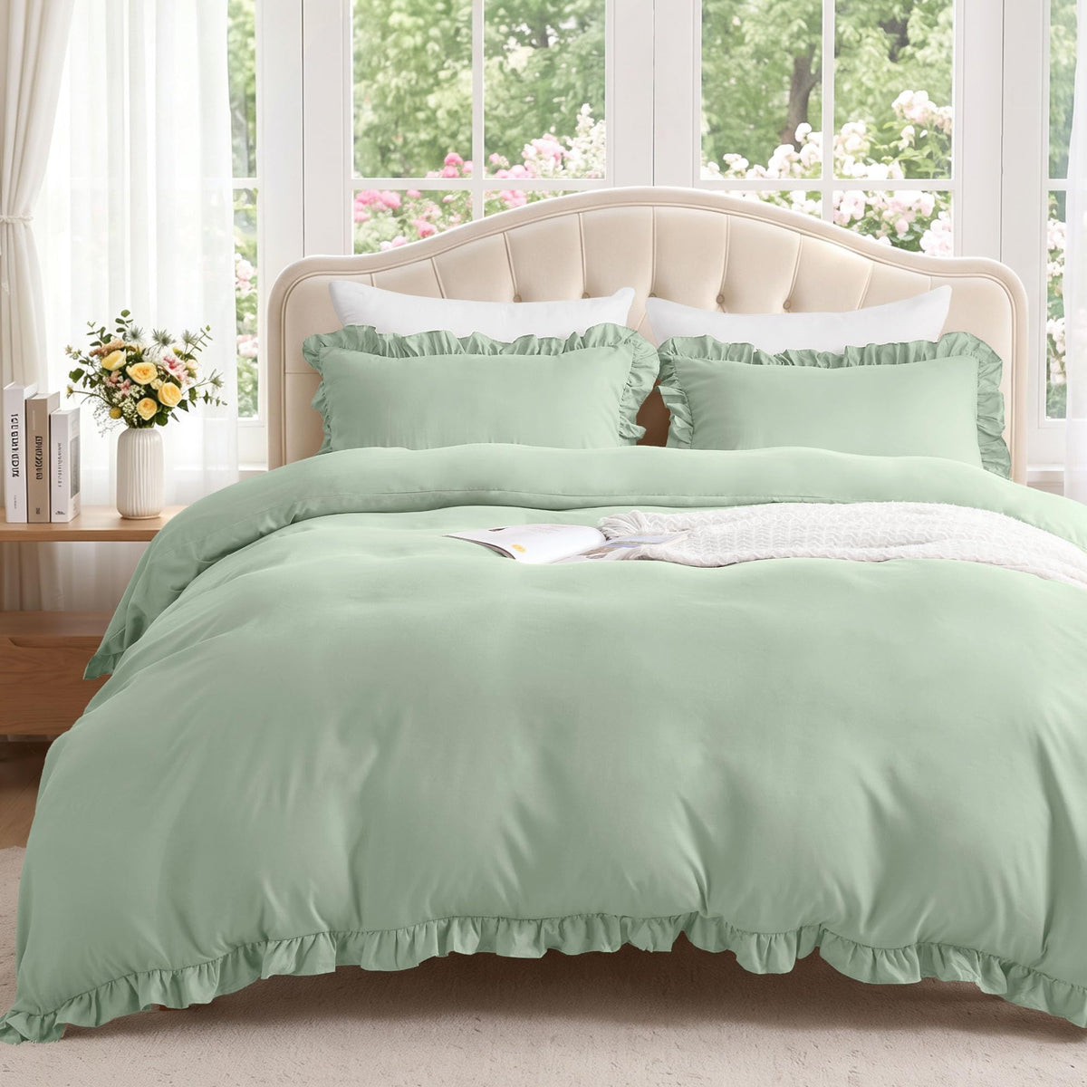 LINENLINK Romantic Ruffle Microfibre Quilt Cover Set
