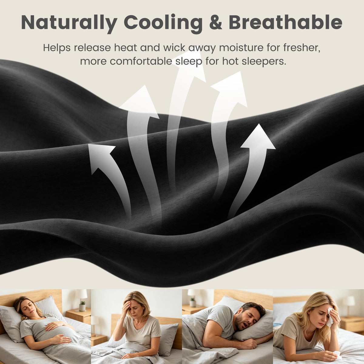 LINENLINK 2000TC Bamboo Sheet Set for Hot Sleepers