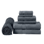 LINENLINK 100% Cotton 7 Piece Towel Set with Bath Mat