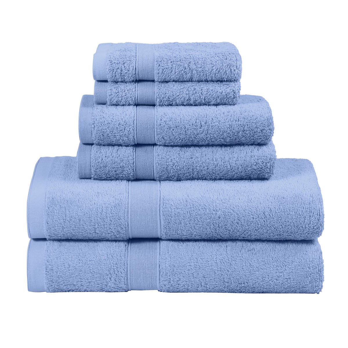 LINENLINK 100% Cotton 6 Piece Towel Set, Bath Hand & Face Towels