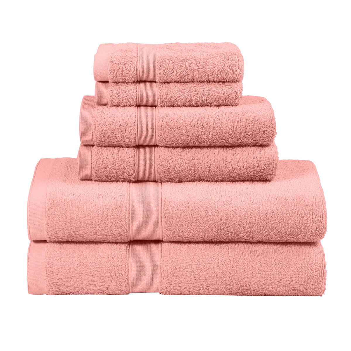 LINENLINK 100% Cotton 6 Piece Towel Set, Bath Hand & Face Towels