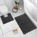 LINENLINK Chenille Bath Mat Set 2 Piece, Bath Mat & Contour Rug