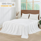 LINENLINK Cotton Rich Sheet Set – Naturally Soft Bedding 4-Piece Set with 40CM Deep Pocket Fitted Sheet, Flat Sheet & Envelope Pillowcase