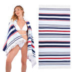 LINENLINK 100% Cotton Beach Towel - HAWAII Pattern Sand Free Beach Blanket Soft and Absorbent Towels for Swimming, Sports, Beach, Gym, Travel