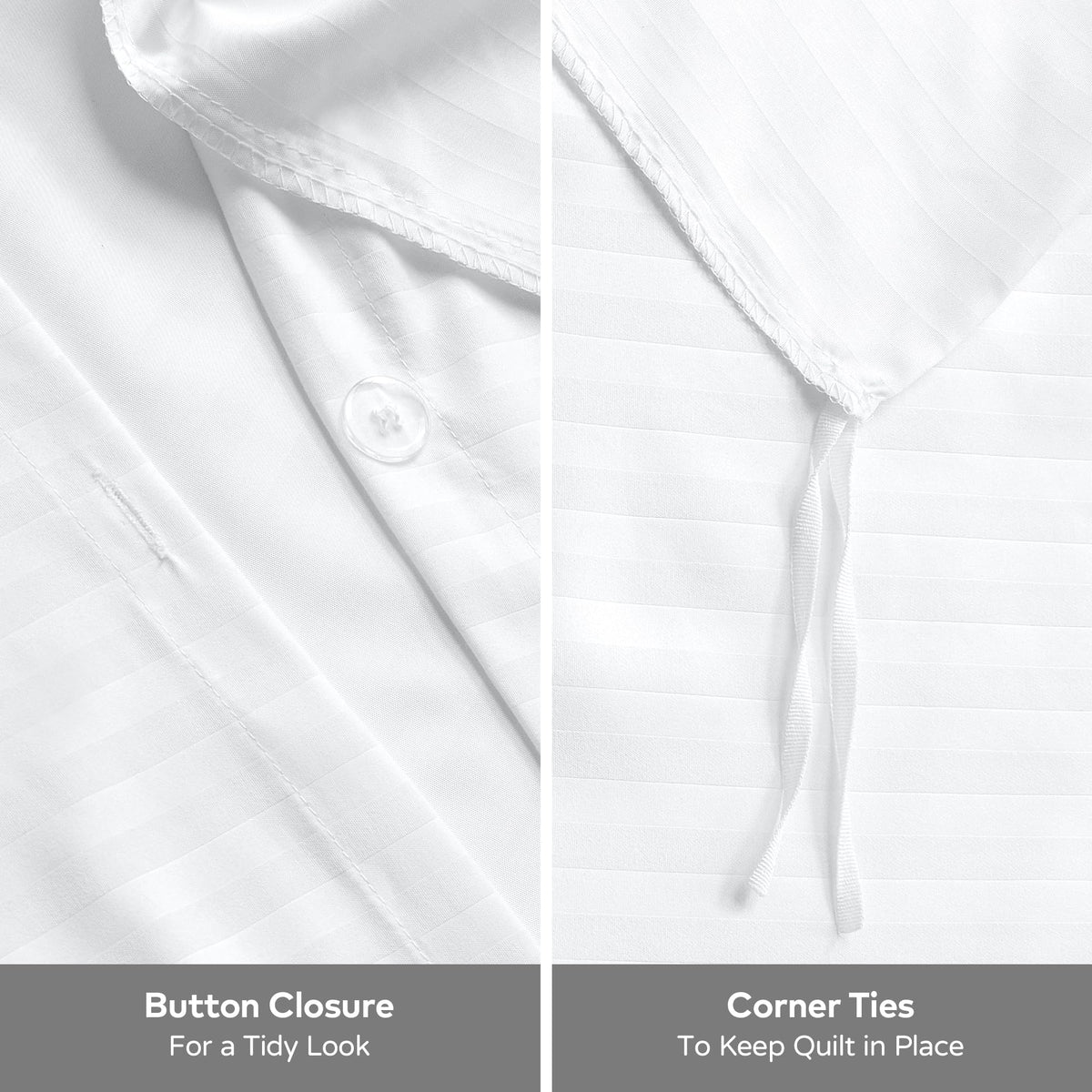 LINENLINK Hotel-Quality Stripe Quilt Cover Set