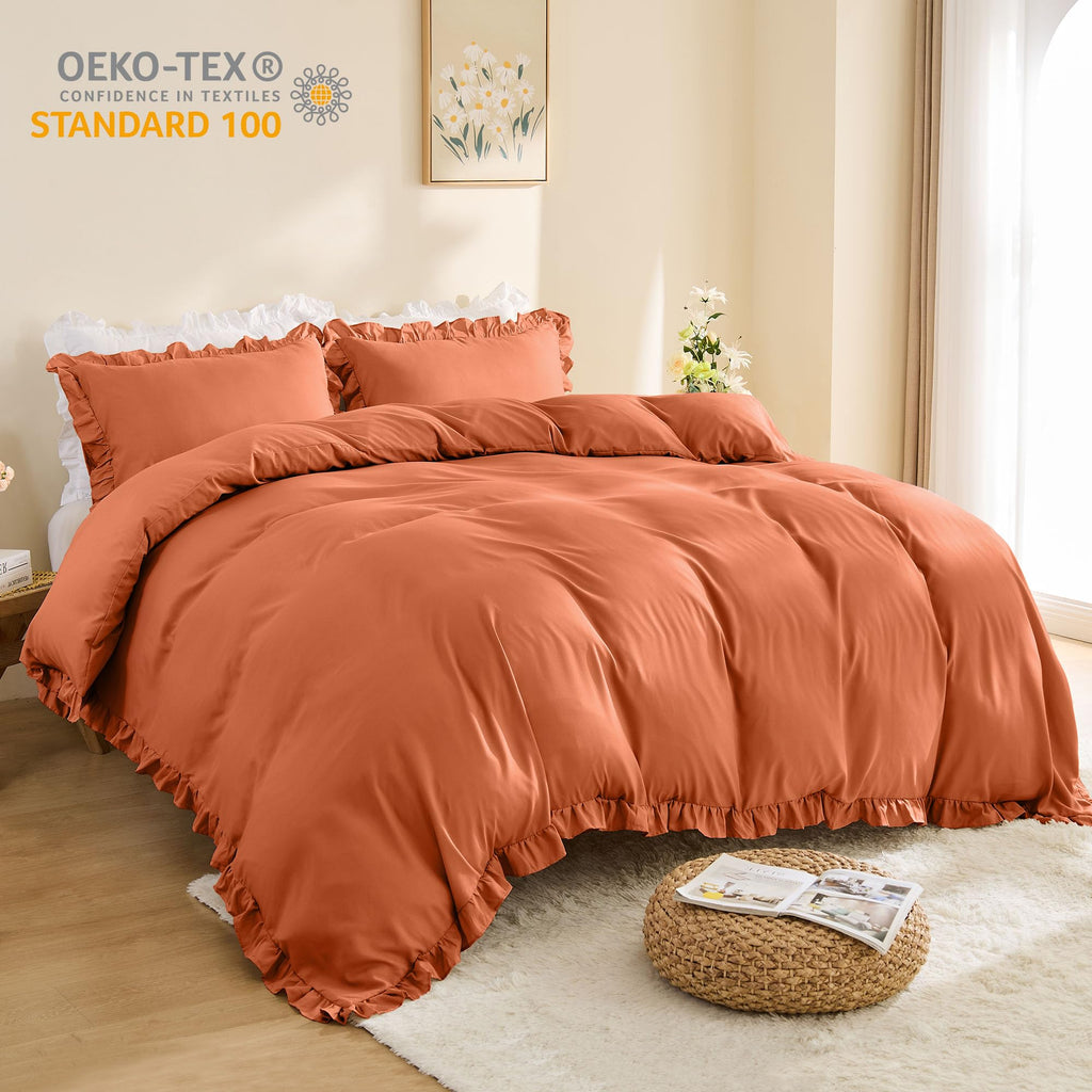 LINENLINK Romantic Ruffle Microfibre Quilt Cover Set