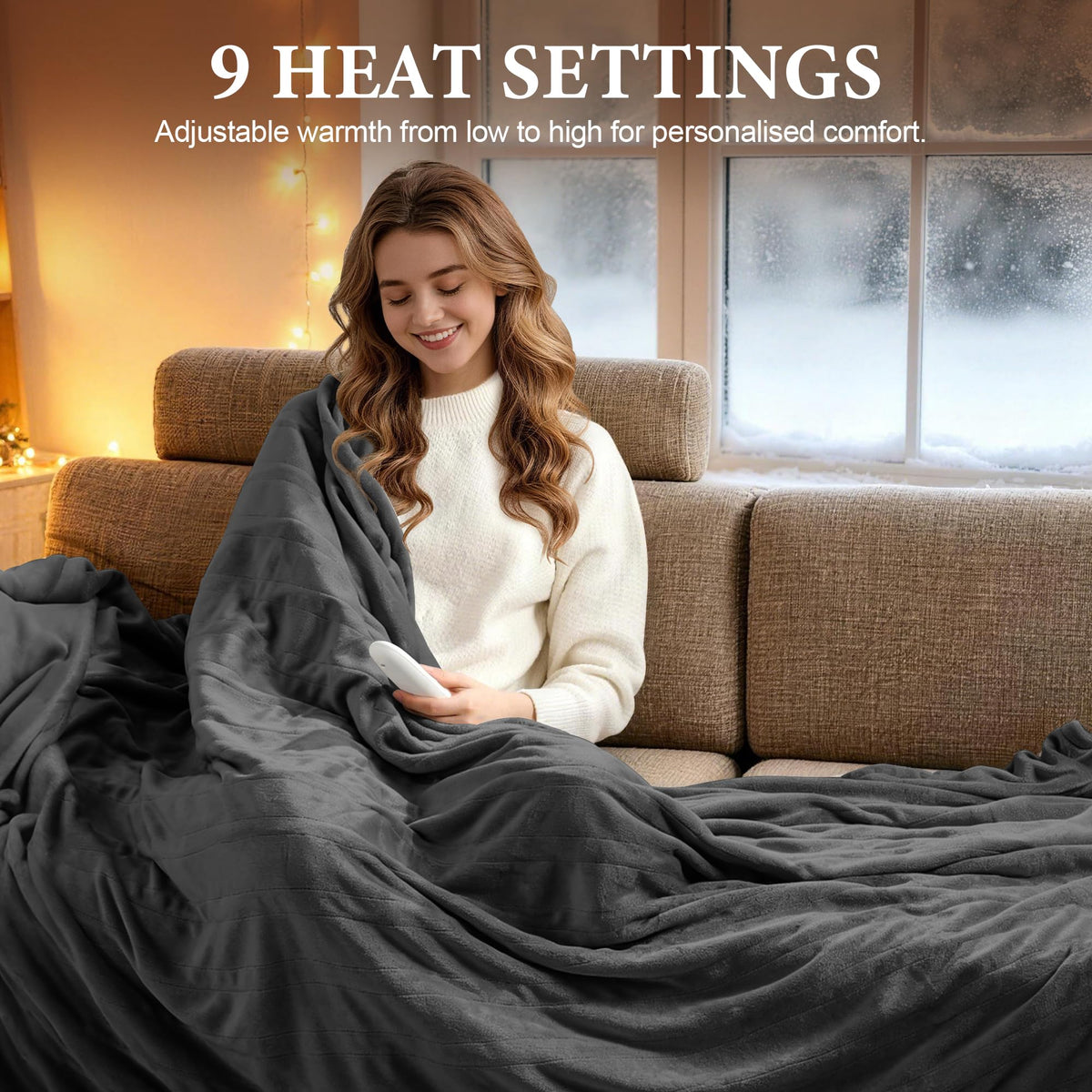 LINENLINK Electric Blanket Heated Flannel Fleece Rug