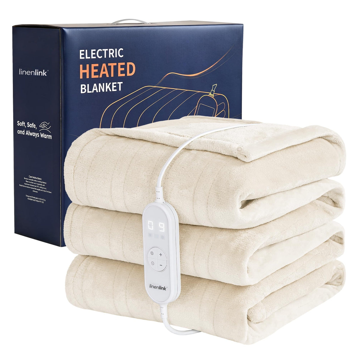 LINENLINK Electric Blanket Heated Flannel Fleece Rug