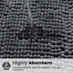 LINENLINK Chenille Bath Mat, Non-Slip Bathroom Rug