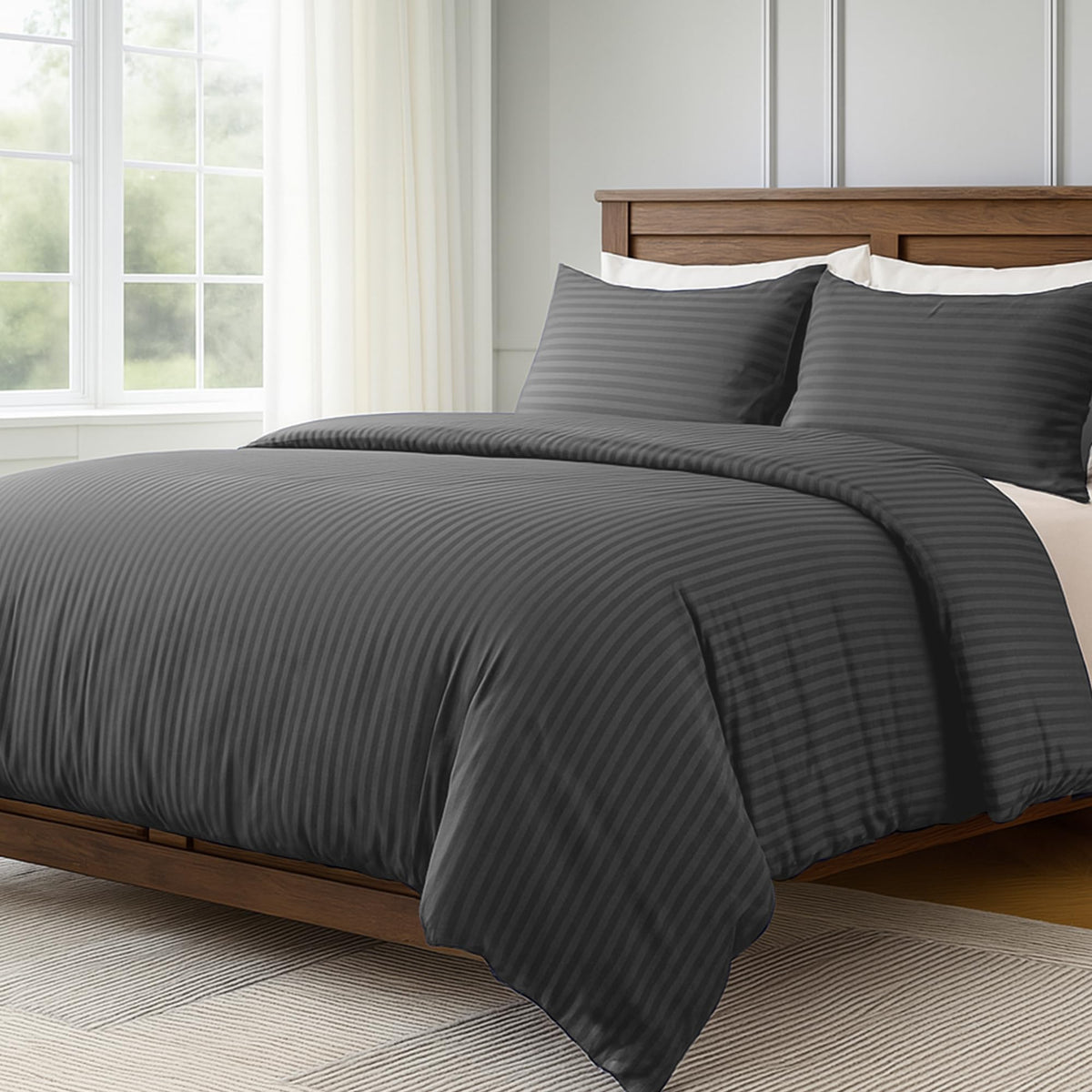 LINENLINK Hotel-Quality Stripe Quilt Cover Set