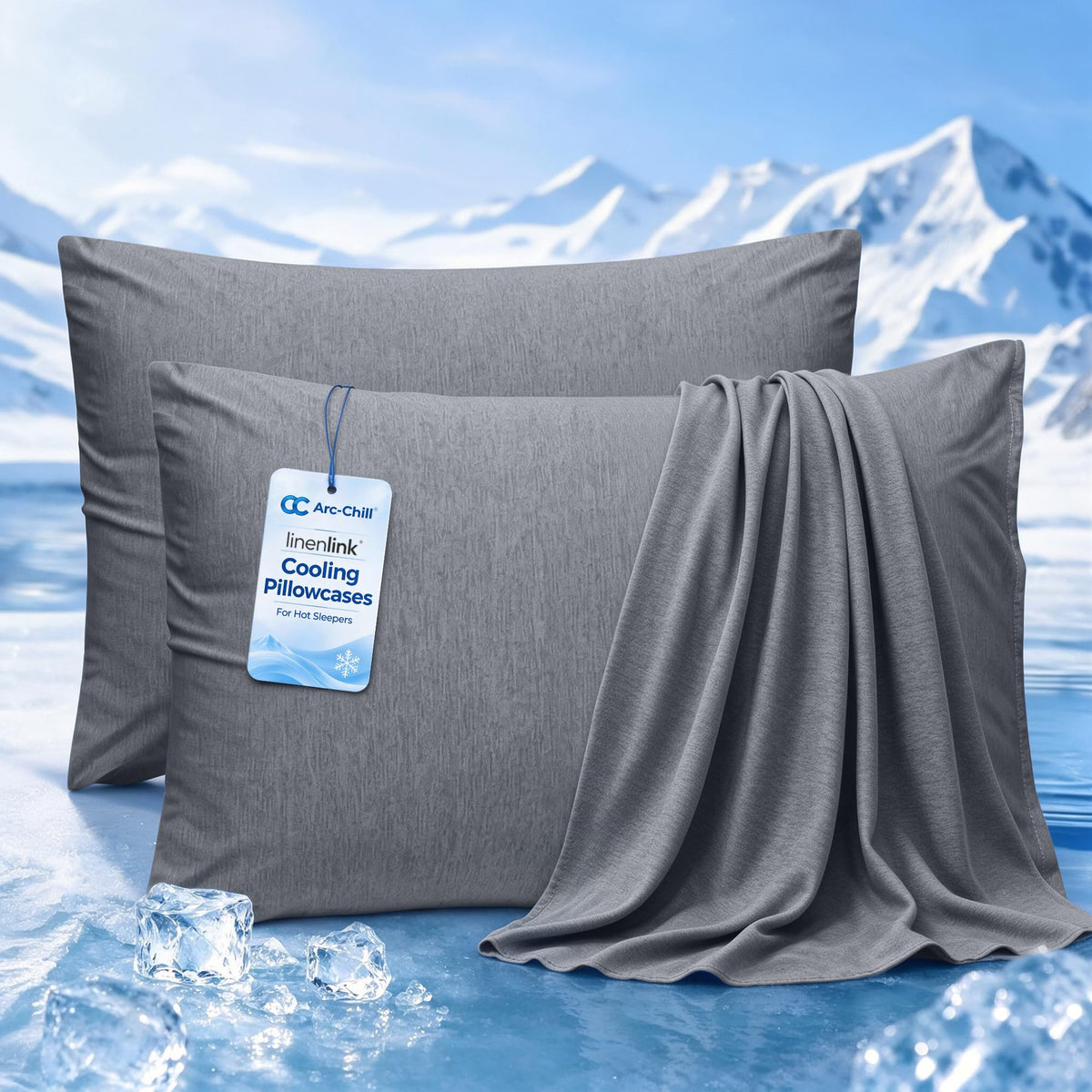 LINENLINK Cooling Pillowcases, 2 Pack for Hot Sleepers
