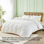 LINENLINK 100% Bamboo Quilt Cover Set for Hot Sleepers, Teal Blue