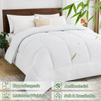 LINENLINK Bamboo Quilt - 300GSM Soft & Breathable All Season Doona, Hypoallergenic & Anti-Bacterial Duvet for Everyday Comfort, Machine Washable