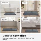 LINENLINK Chenille Bath Mat, Non-Slip Bathroom Rug