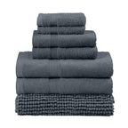 LINENLINK 100% Cotton 7 Piece Towel Set with Bath Mat
