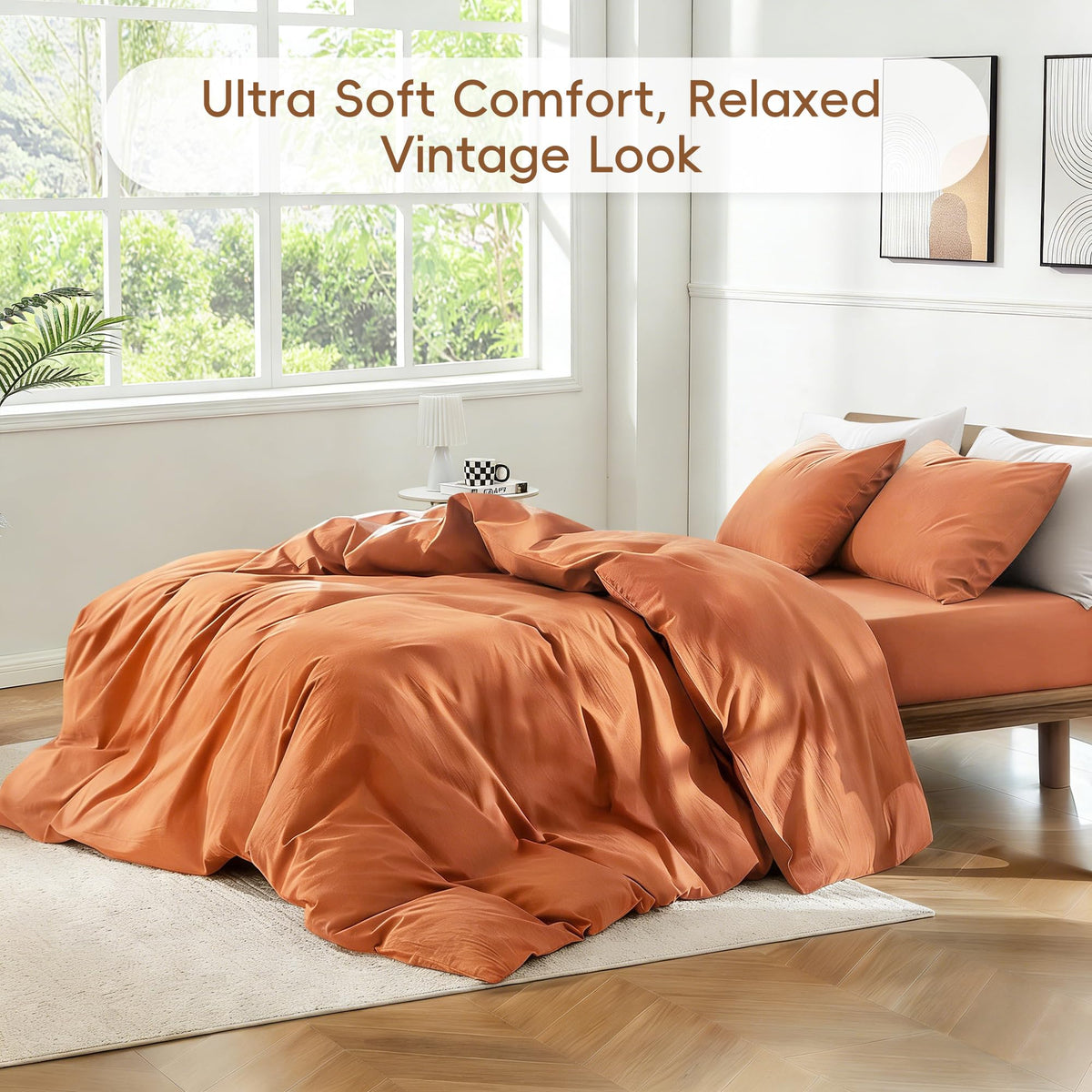 LINENLINK Vintage Washed Microfibre Quilt Cover Set