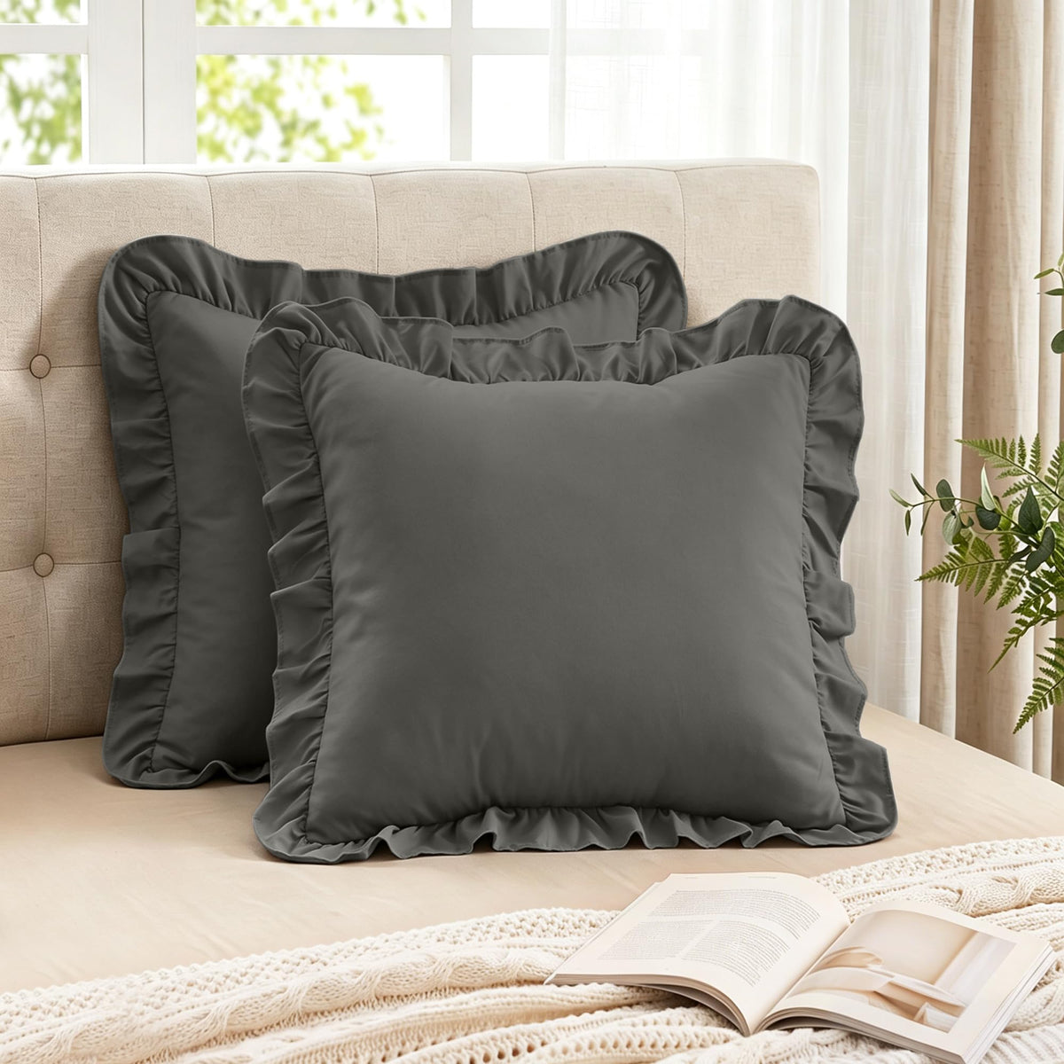 LINENLINK Ruffled Pillowcases Set of 2