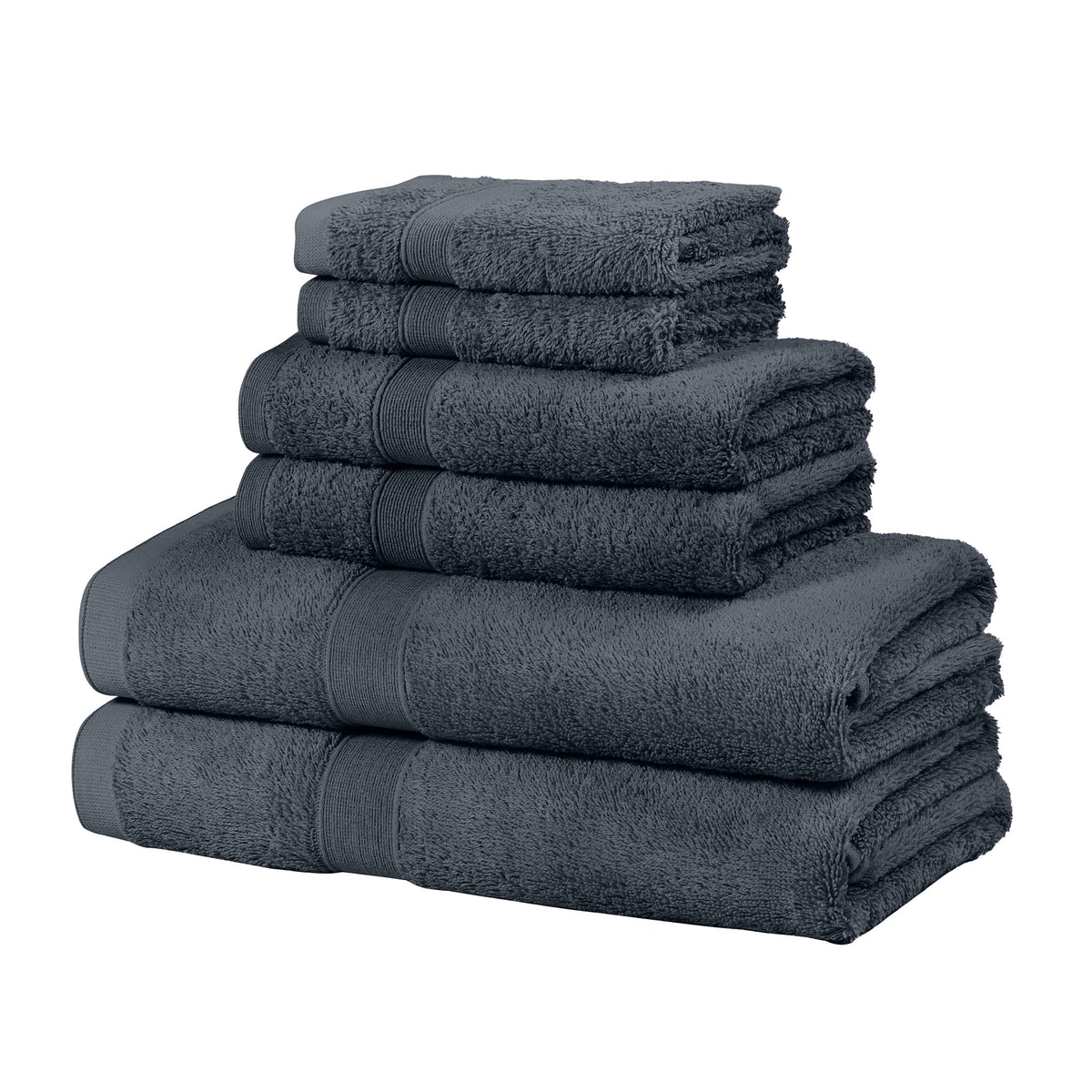 LINENLINK 100% Cotton 6 Piece Towel Set, Bath Hand & Face Towels