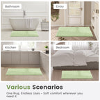 LINENLINK Chenille Bath Mat, Extra Soft Shaggy Absorbent Bathroom Rug, Non-Slip Bath Rugs for Bathtub, Shower, Kitchen, Machine Washable