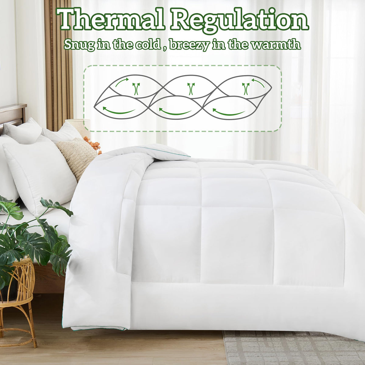 LINENLINK Bamboo Quilt - 300GSM Soft & Breathable All Season Doona, Hypoallergenic & Anti-Bacterial Duvet for Everyday Comfort, Machine Washable