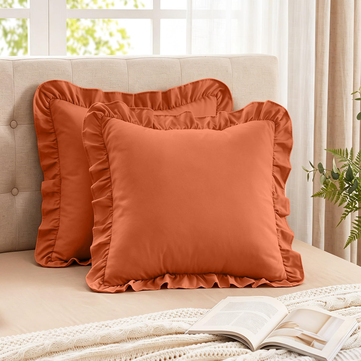 LINENLINK Ruffled Pillowcases Set of 2
