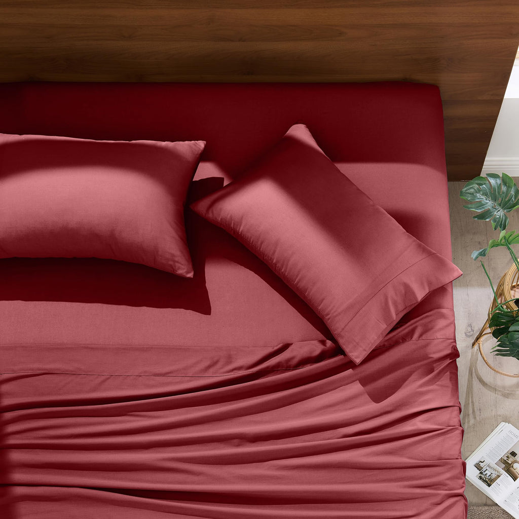 LINENLINK 1800TC Microfibre Fitted Sheet & 2 Pillowcases