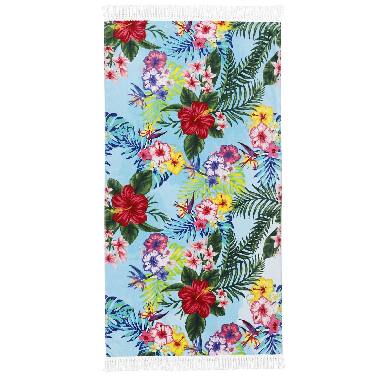 LINENLINK 100% Cotton Beach Towel - HAWAII Pattern Sand Free Beach Blanket Soft and Absorbent Towels for Swimming, Sports, Beach, Gym, Travel