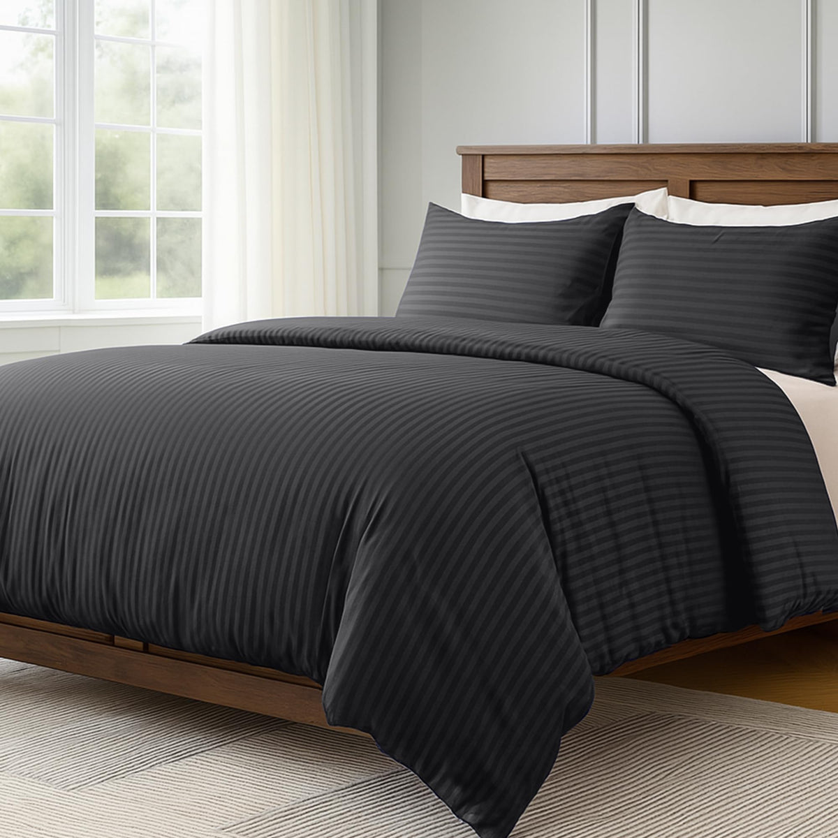 LINENLINK Hotel-Quality Stripe Quilt Cover Set