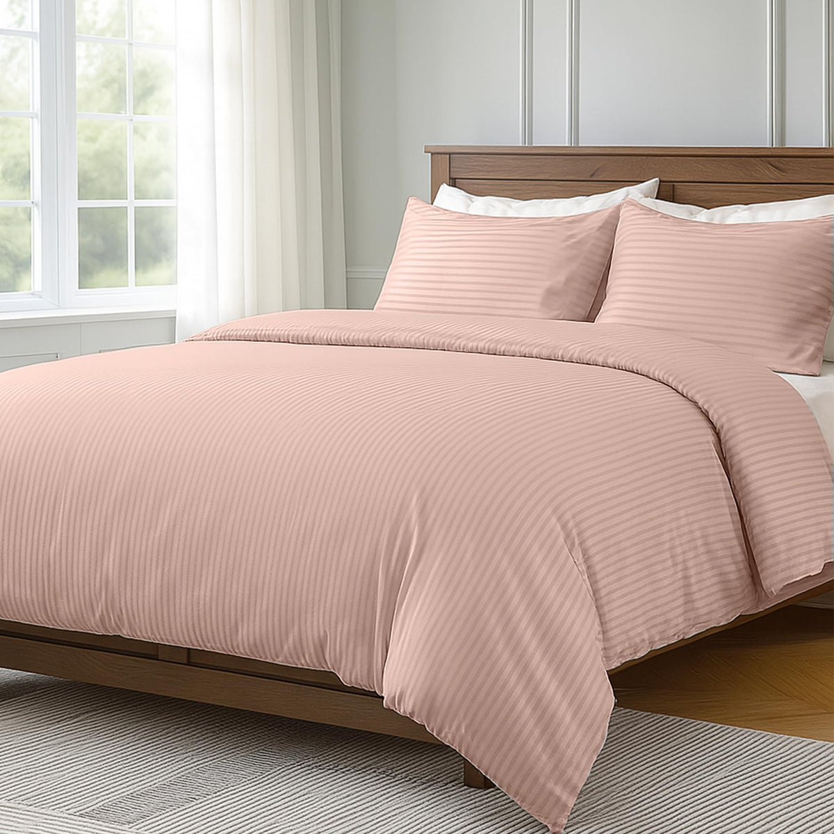 LINENLINK Hotel-Quality Stripe Quilt Cover Set