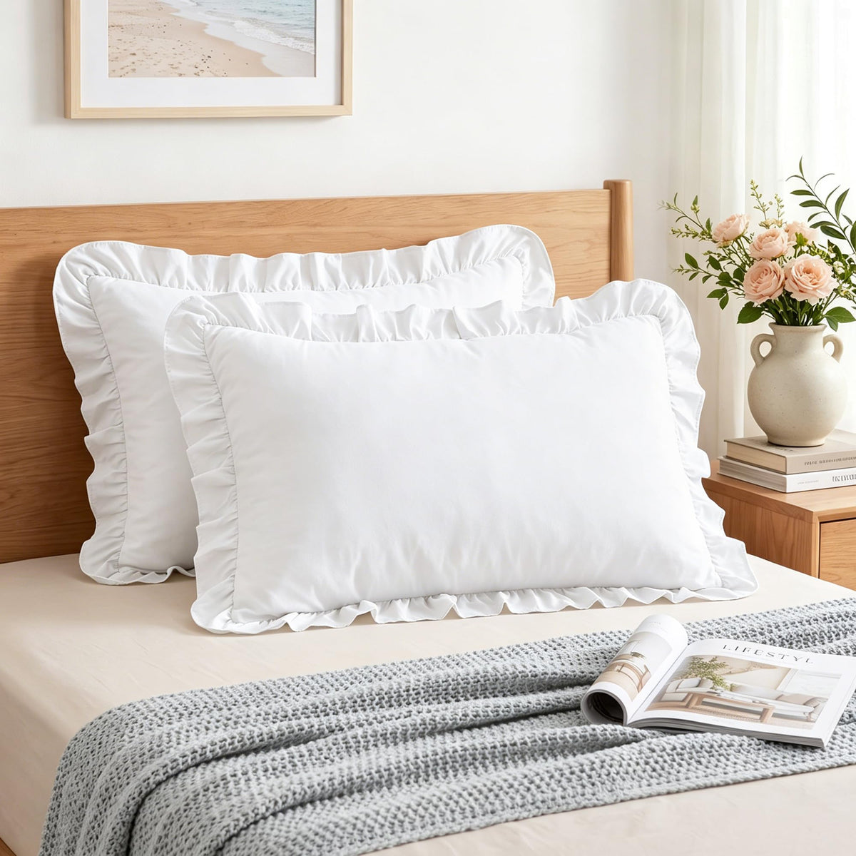 LINENLINK Ruffled Pillowcases Set of 2