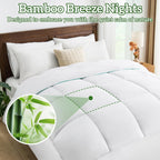 LINENLINK Bamboo Quilt - 300GSM Soft & Breathable All Season Doona, Hypoallergenic & Anti-Bacterial Duvet for Everyday Comfort, Machine Washable