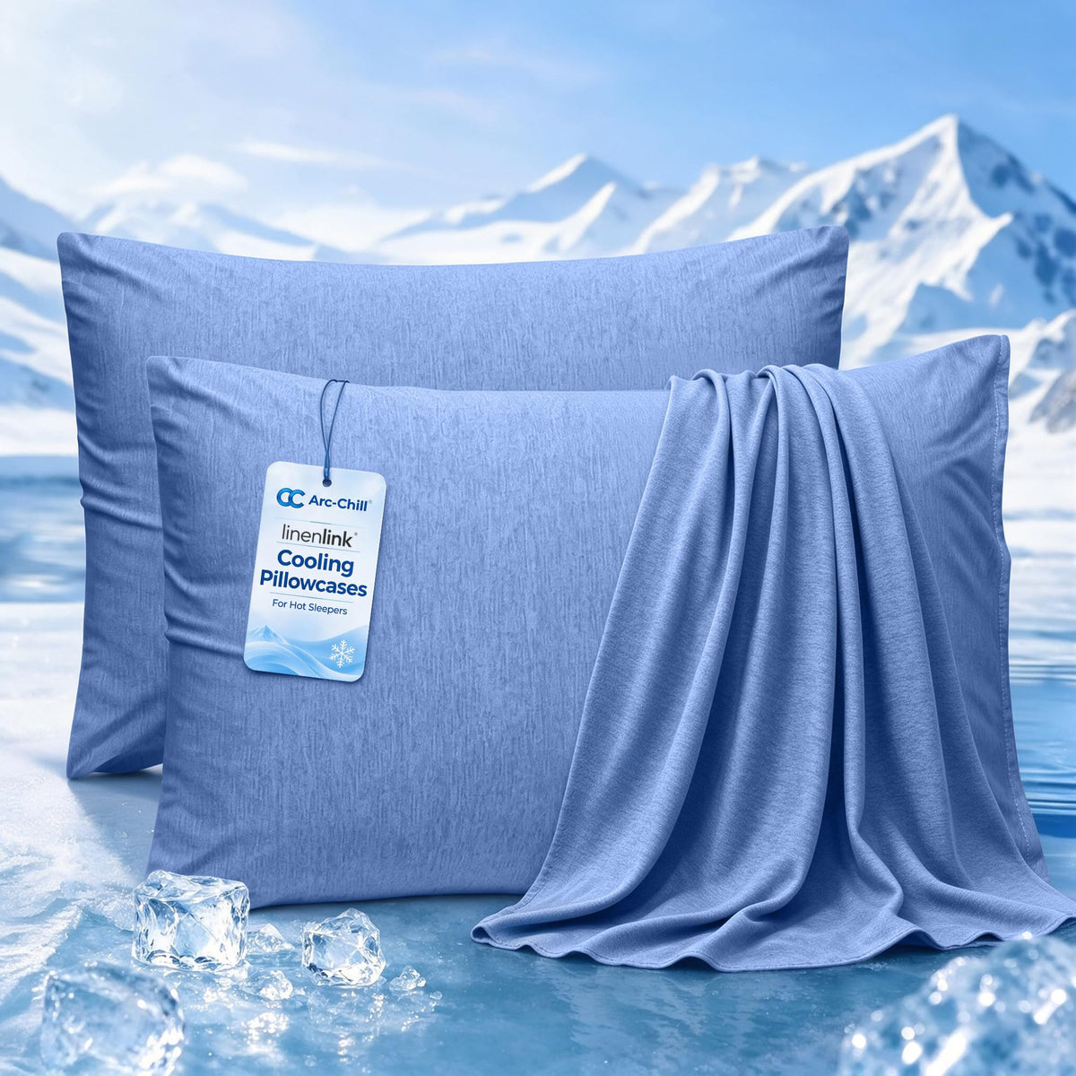 LINENLINK Cooling Pillowcases, 2 Pack for Hot Sleepers