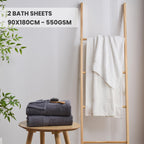 LINENLINK 100% Cotton Extra Large Bath Sheets, 2 Pack