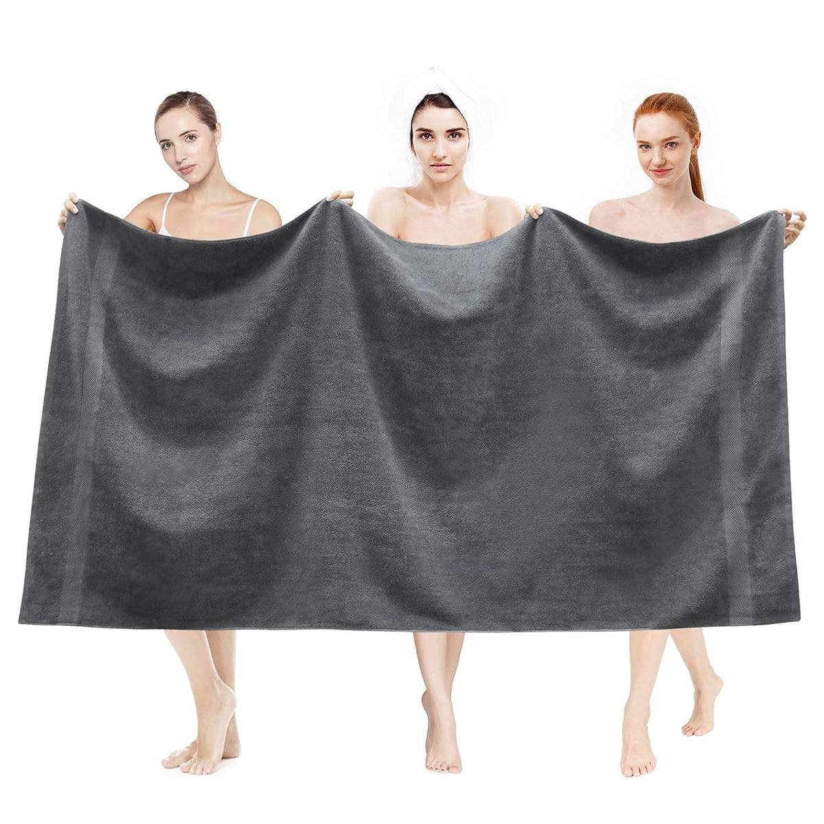 LINENLINK 100% Cotton Extra Large Bath Sheets, 2 Pack