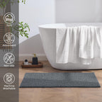 LINENLINK Chenille Bath Mat, Non-Slip Bathroom Rug