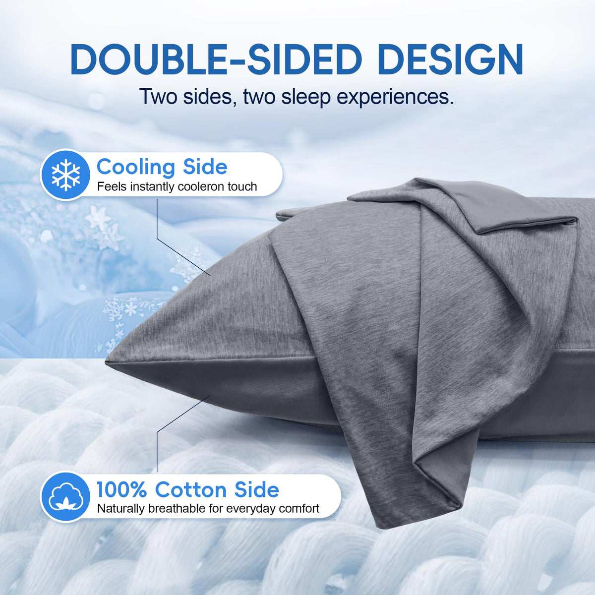 LINENLINK Cooling Pillowcases, 2 Pack for Hot Sleepers