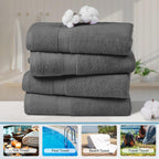 LINENLINK 100% Cotton Bath Towels, 4 Pack