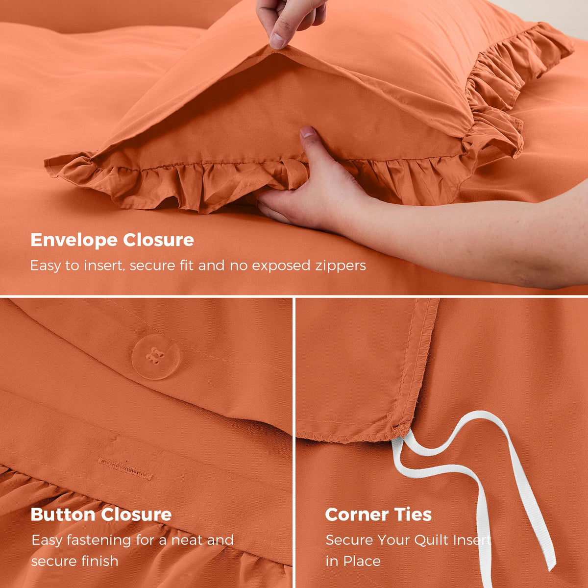 LINENLINK Romantic Ruffle Microfibre Quilt Cover Set