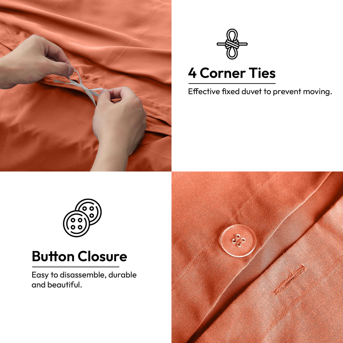 LINENLINK Stone-Washed 100% Cotton Quilt Cover Set