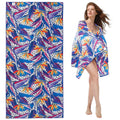 LINENLINK Microfiber Beach Towel, Dual-Sided Quick Dry Pool Towel with Pouch, Absorbent, Sand Free & Lightweight Compact Beach Blanket for Swimming, Yoga, Camping